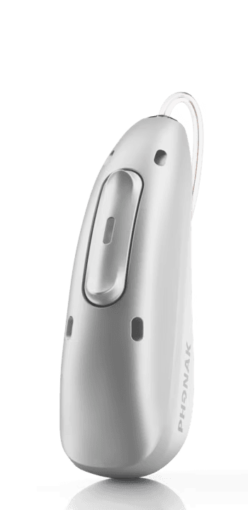 Phonak Audéo Infinio Ultra Sphere receiver-in-canal hearing aid in silver