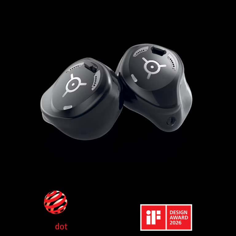 Phonak Virto Infinio custom in-the-ear hearing aids, winners of the Red Dot and iF Design Awards 2026