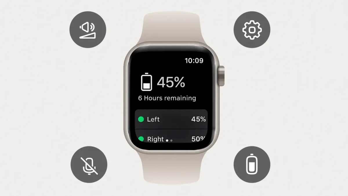 Widex Allure controls on a smartwatch face